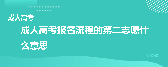 成考报名流程的第二志愿是什么意思